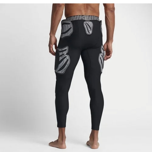 NIKE Hyperstrong padded 3/4 black gray tights Football pads sz M - Picture 3 of 7